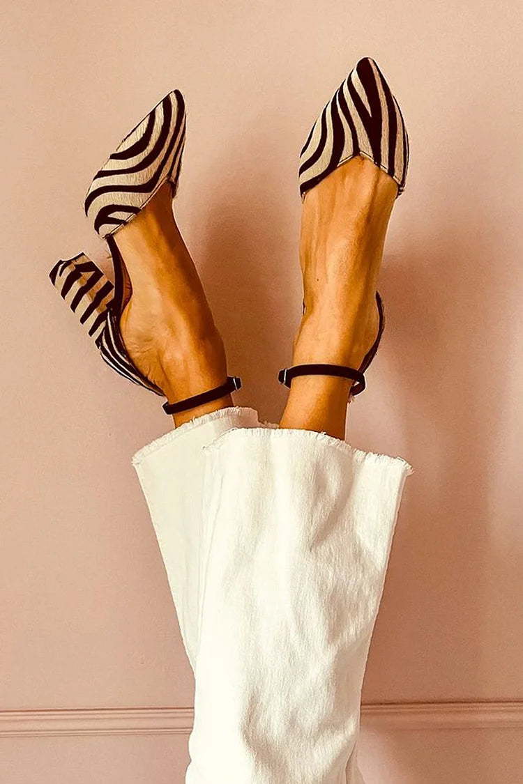 Abby - Zebra Lines Heels